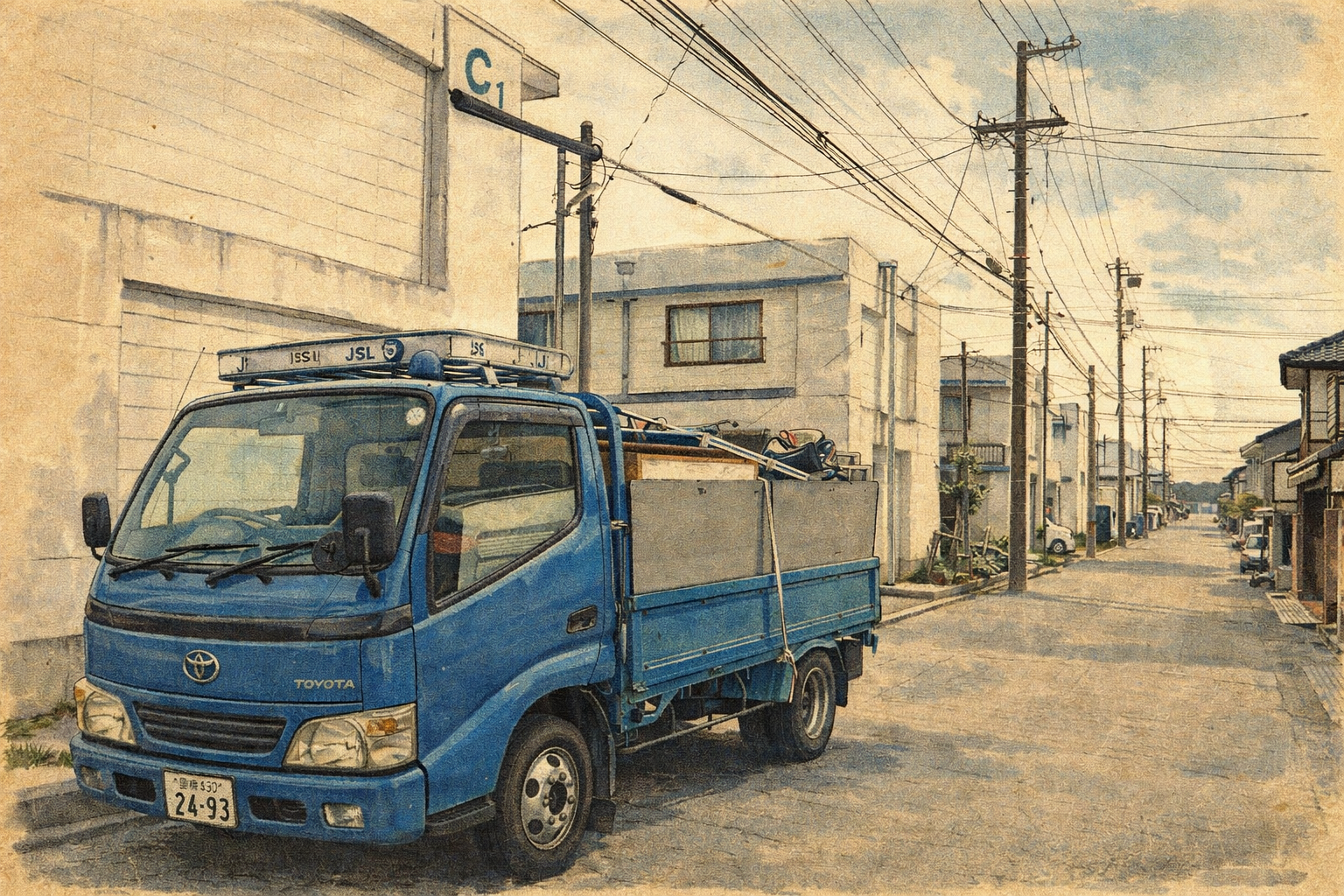 昭和時代の青いトヨタトラック